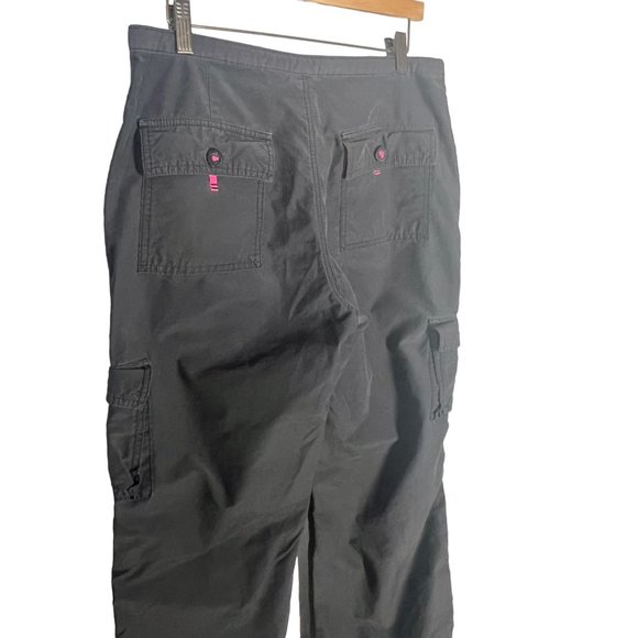 Vintage Y2K Anchor Blue Black Wide Leg Cargo Mid Rise Pants 9 - Picture 5 of 13